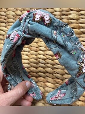 DEEPA GURNANI Hand beaded Blockprint Headband